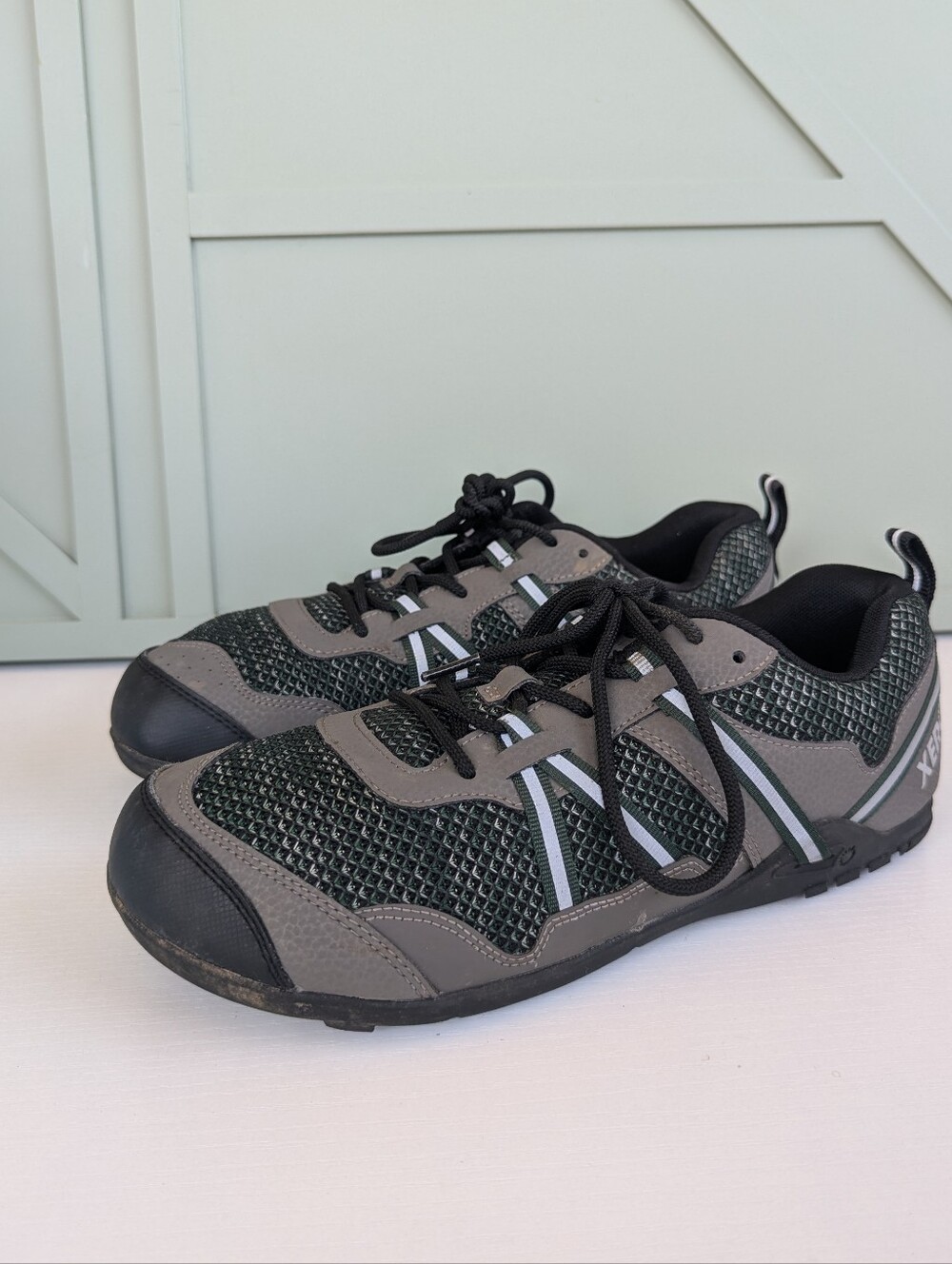 Men's Green & Gray Athletic Mesh Sneakers - Picture 1 of 10
